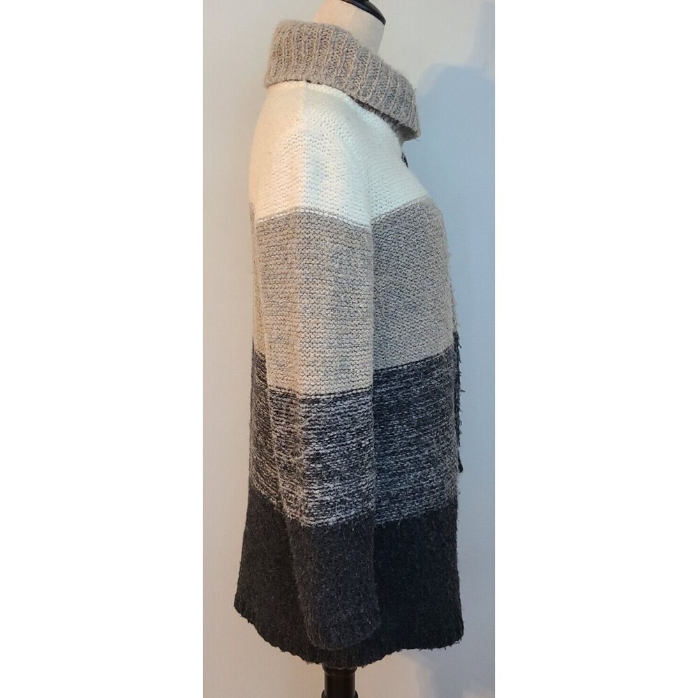 Betty Betty Firenze Italian Wool Blend Color Block Long Cardigan Sweater Sz S - Picture 3 of 13